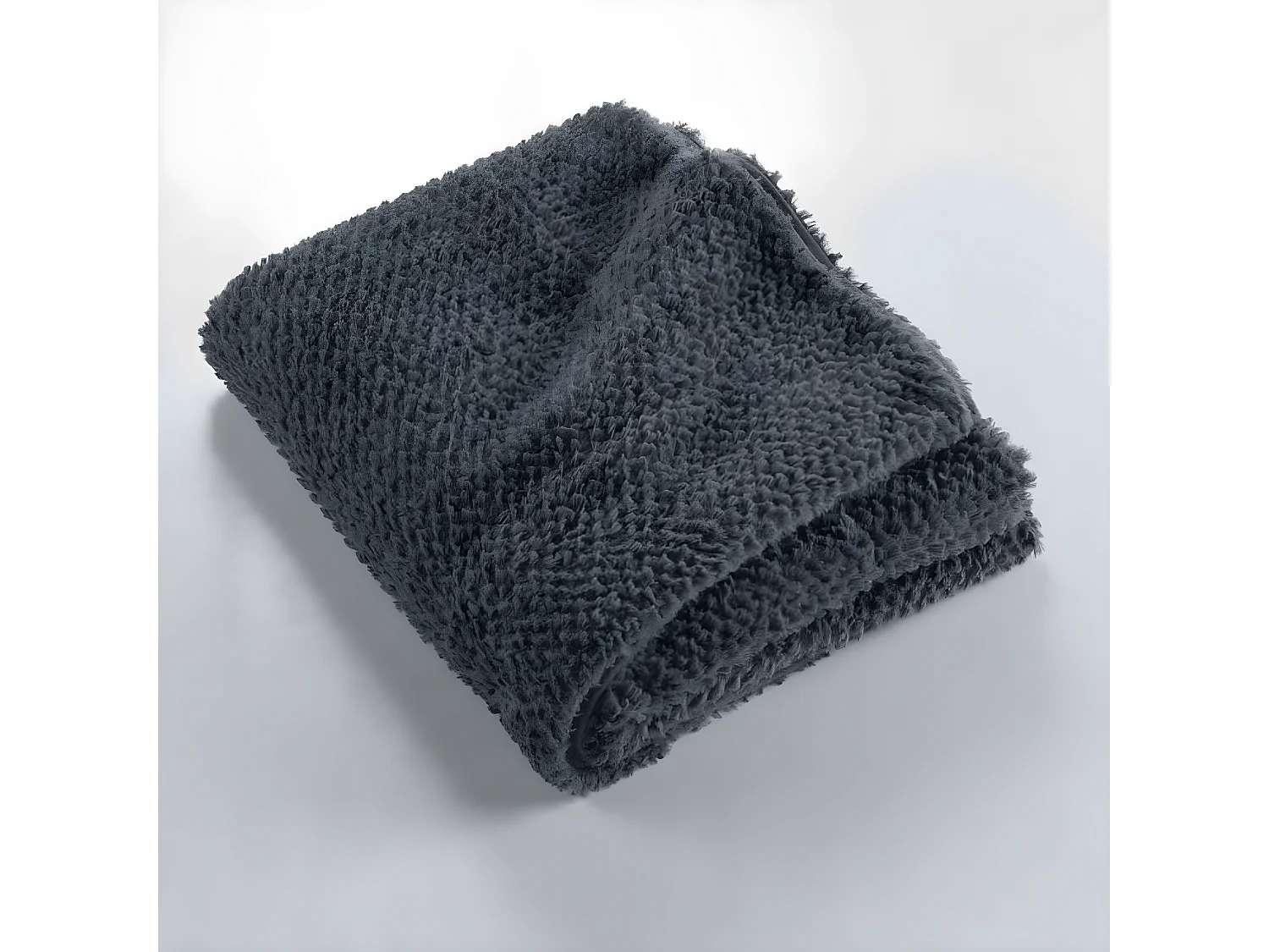 Plaid Imitation Fourrure "Icerberg" 180x220cm Anthracite