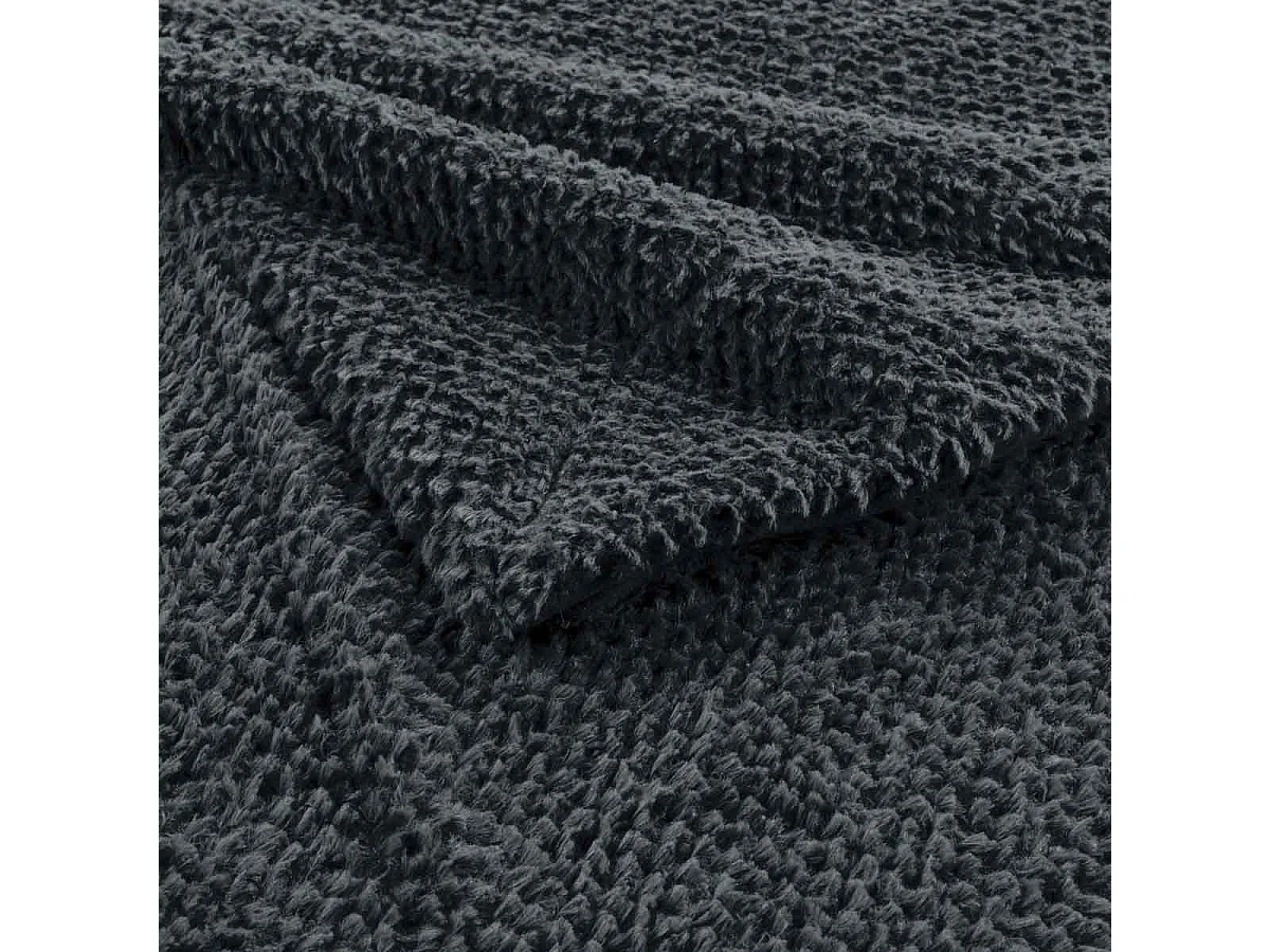 Plaid Imitation Fourrure "Icerberg" 180x220cm Anthracite