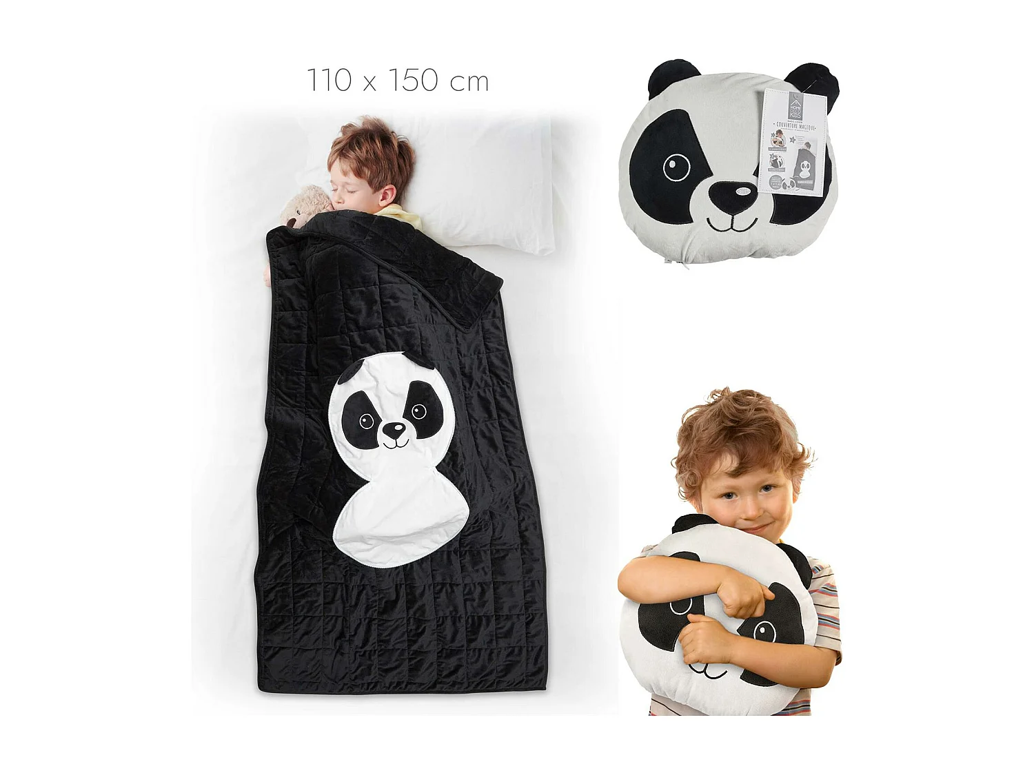 Couverture Convertible Panda 110x150cm M6