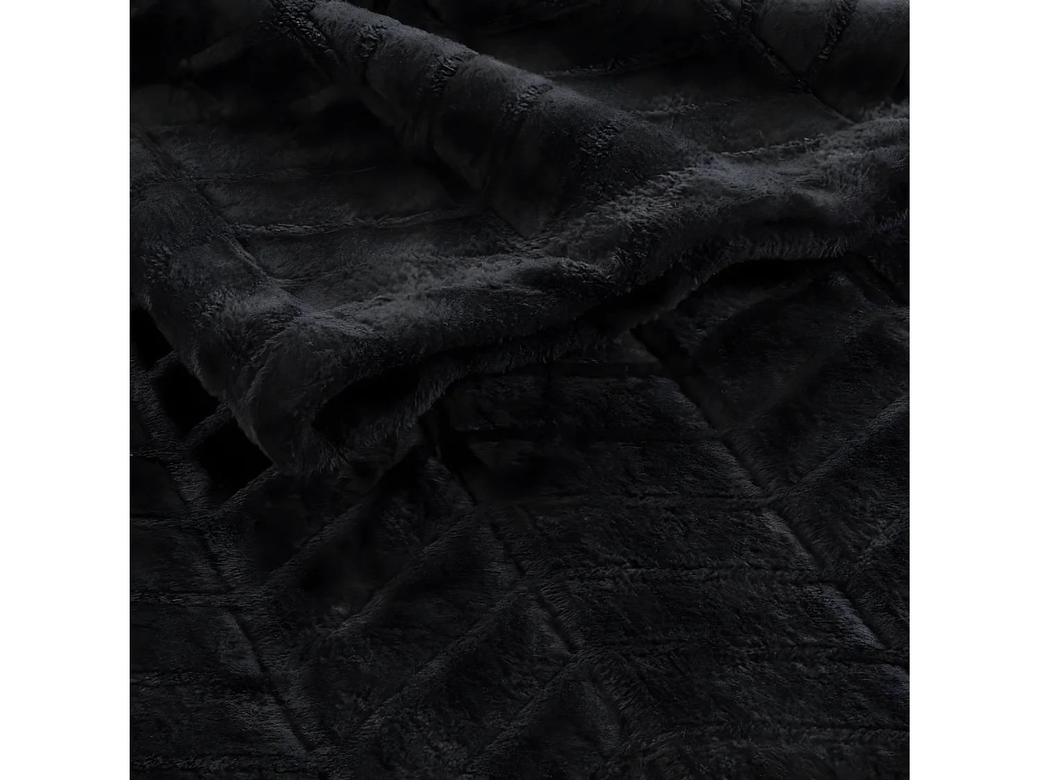 Plaid Flanelle Uni "Arya" 180x220cm Noir