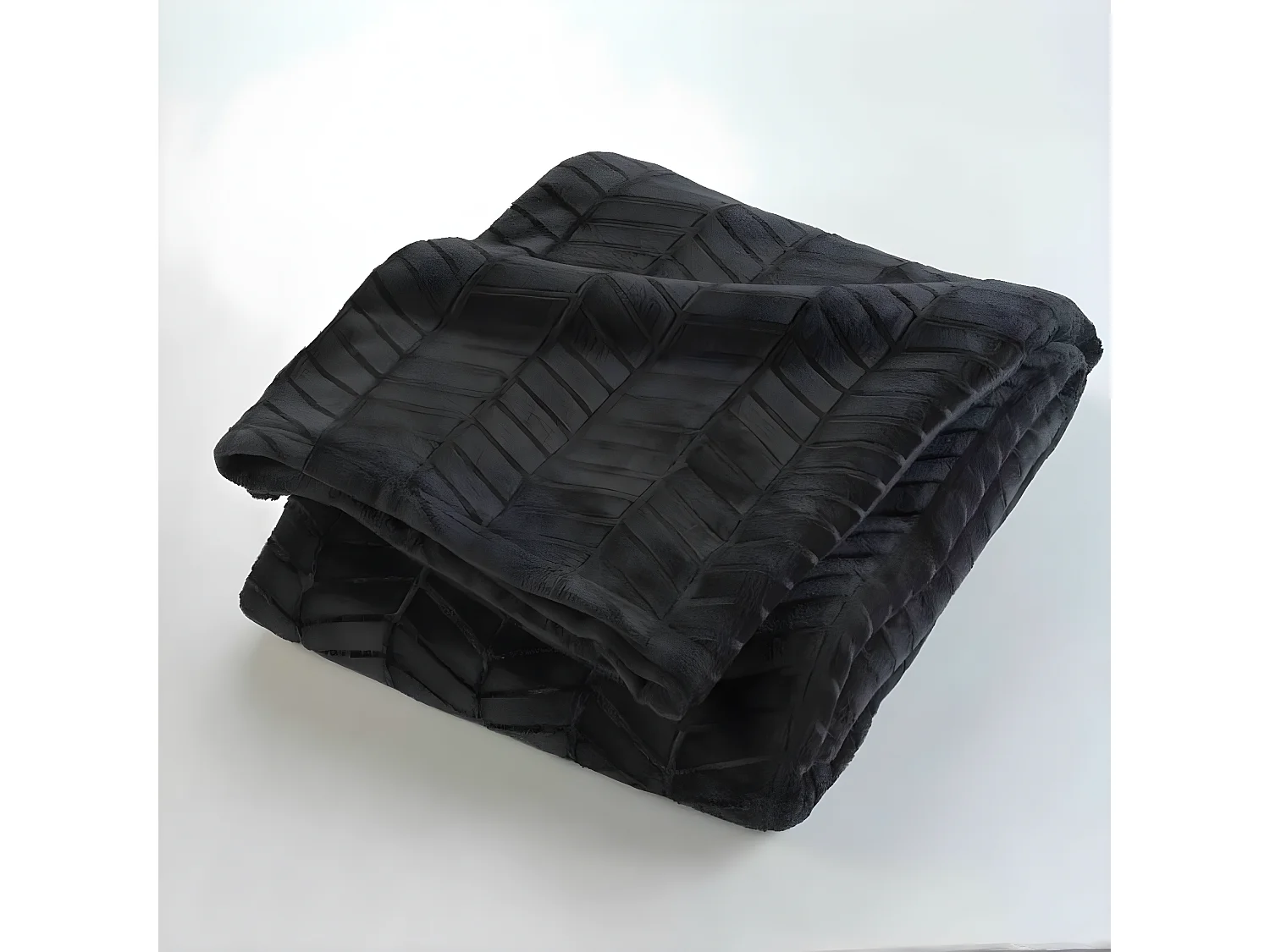 Plaid Flanelle Uni "Arya" 180x220cm Noir