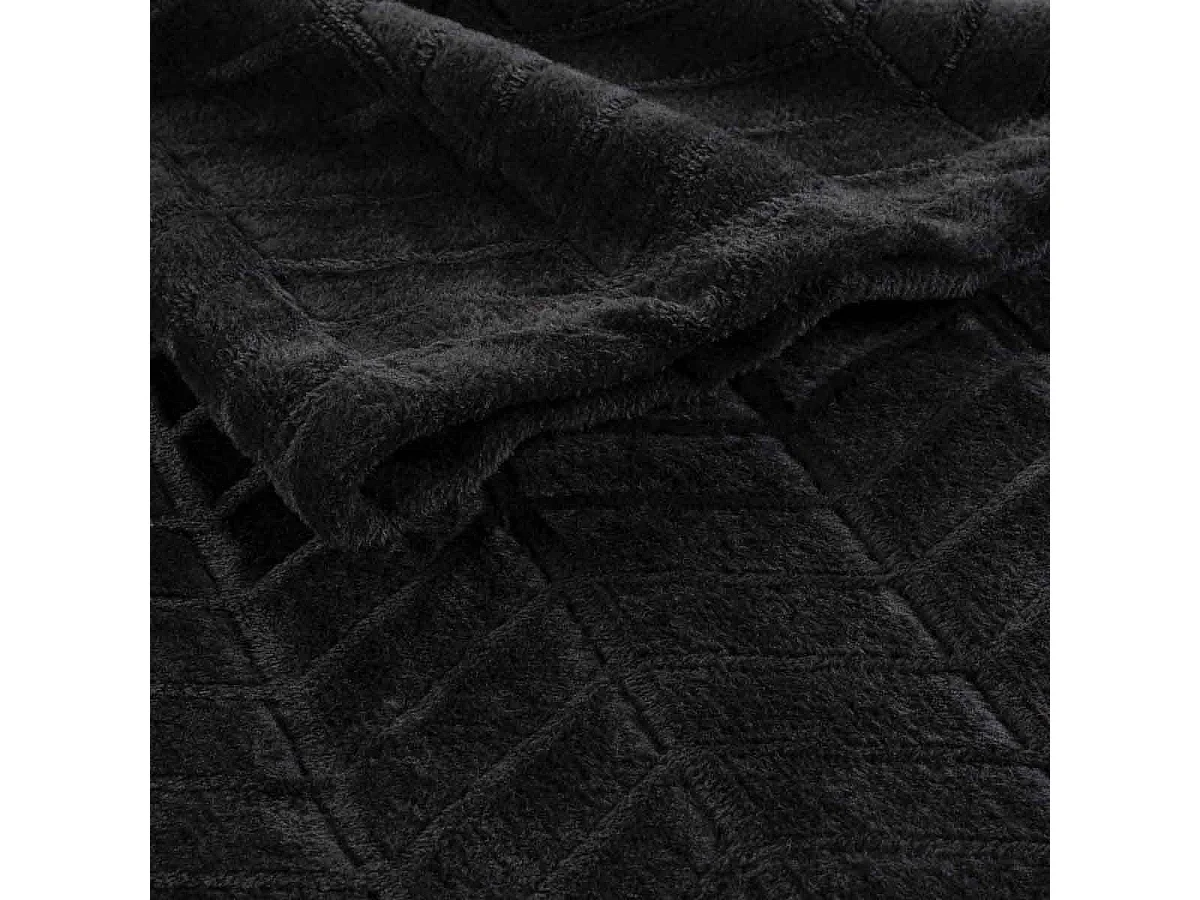 Plaid Flanelle Uni "Arya" 180x220cm Noir