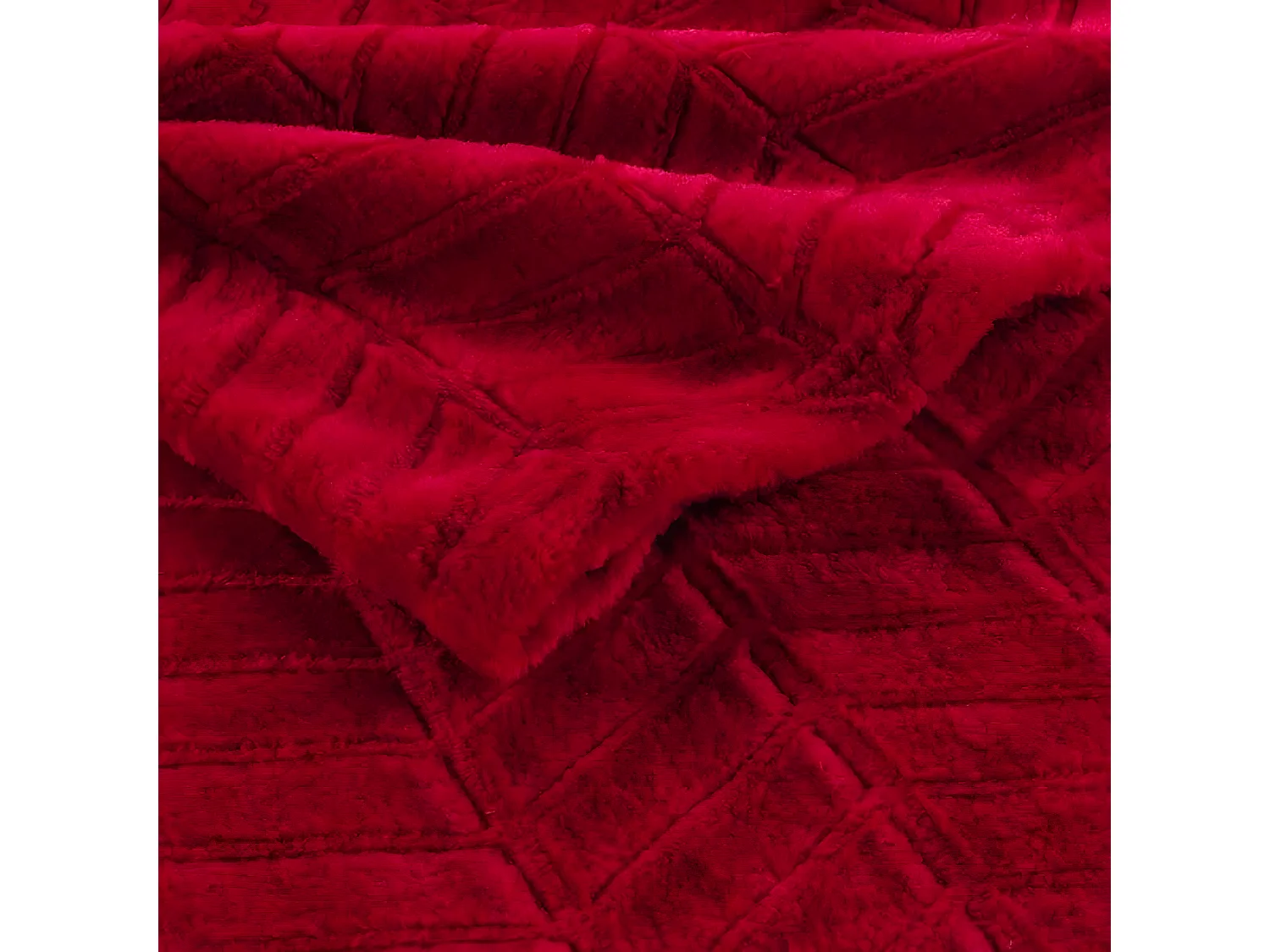 Plaid Flanelle Uni "Arya" 180x220cm Carmin