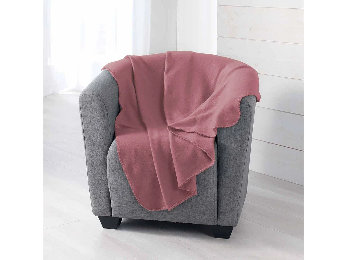 Plaid Polaire "Milou" 125x150cm Vieux Rose