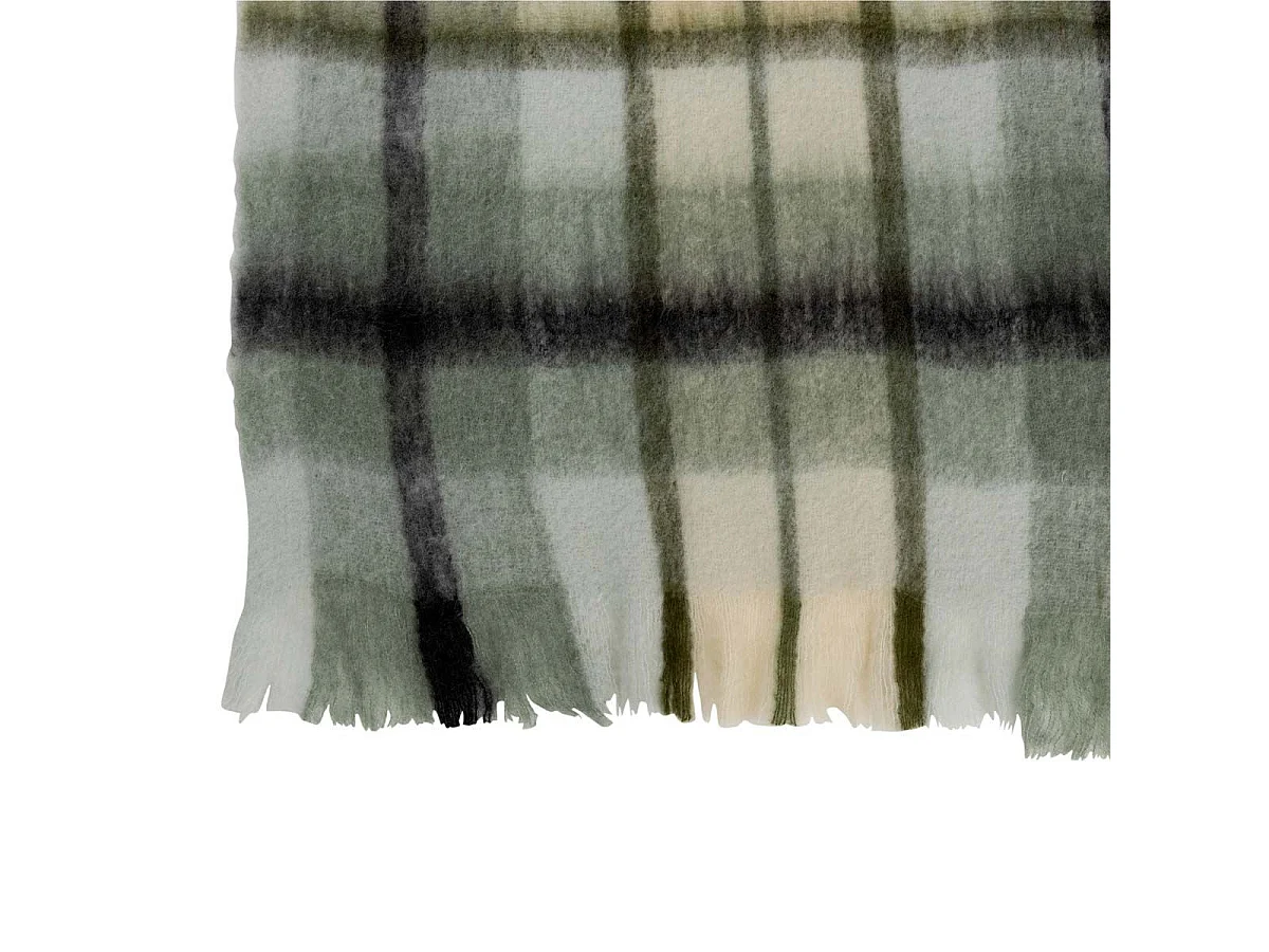 Plaid Déco "Quadrillé" 136x190cm Marron & Blanc