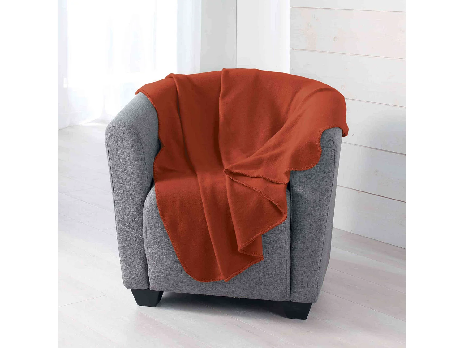 Plaid Polaire "Milou" 125x150cm Terracotta