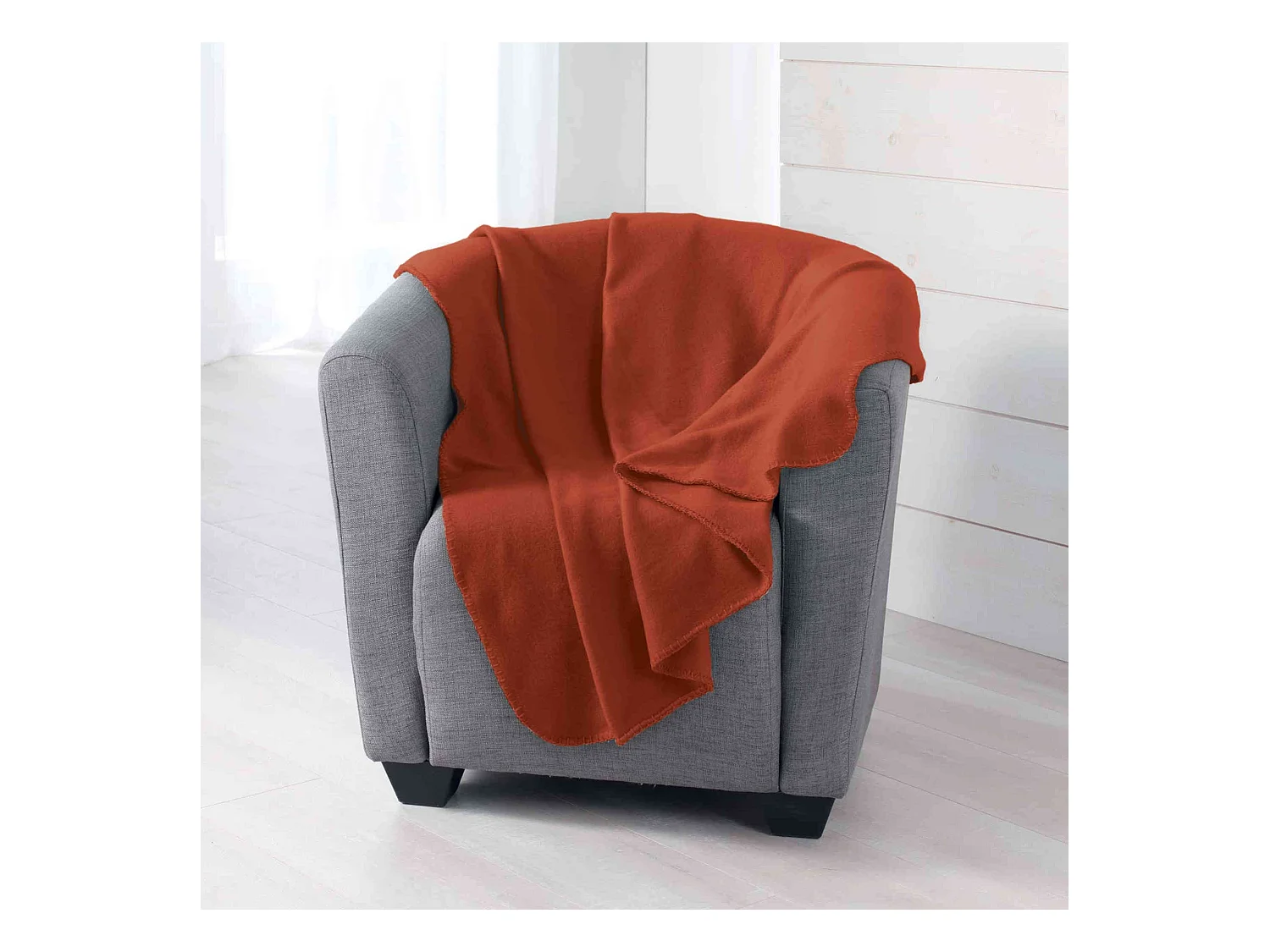 Plaid Polaire "Milou" 125x150cm Terracotta