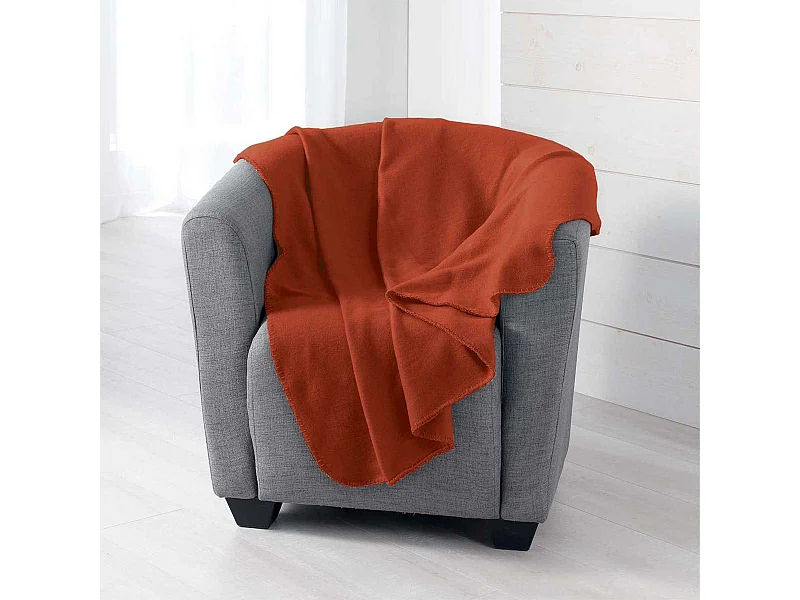 Plaid Polaire "Milou" 125x150cm Terracotta