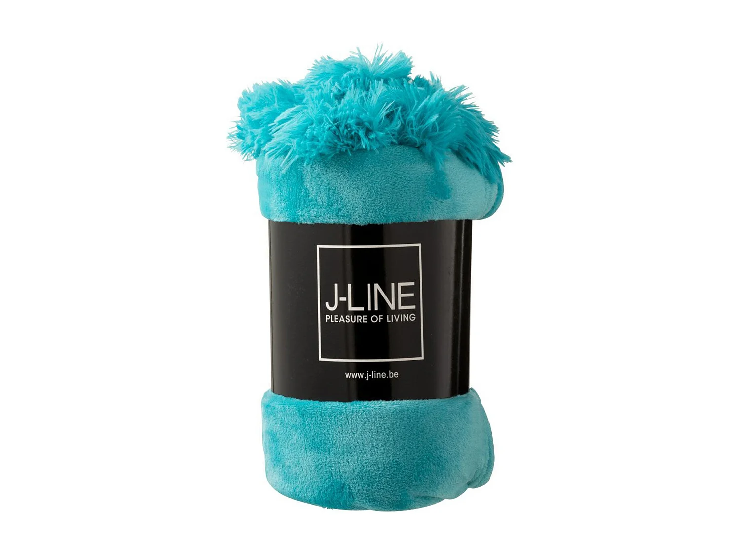 Plaid Déco à Pompons "Polyes" 130x170cm Bleu Azur