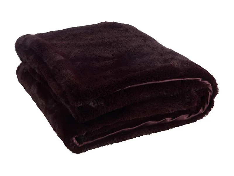 Plaid de poliéster rojo oscuro de 180x130 cm