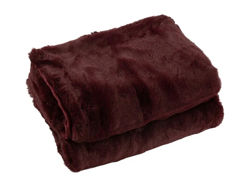 Plaid de poliéster rojo oscuro de 180x130 cm