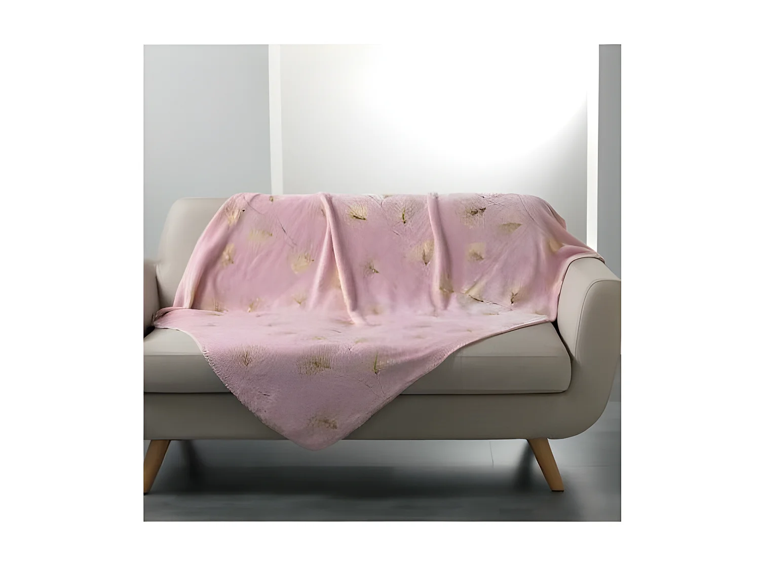 Plaid Imprimé "Bloomy" 125x150cm Rose