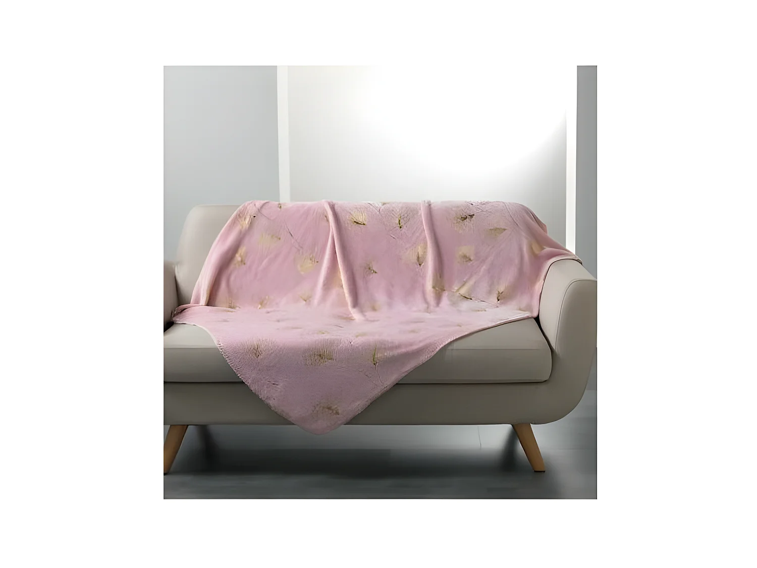 Plaid Imprimé "Bloomy" 125x150cm Rose