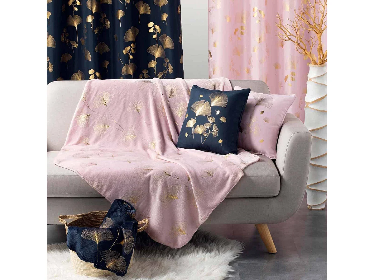 Plaid Imprimé "Bloomy" 125x150cm Rose