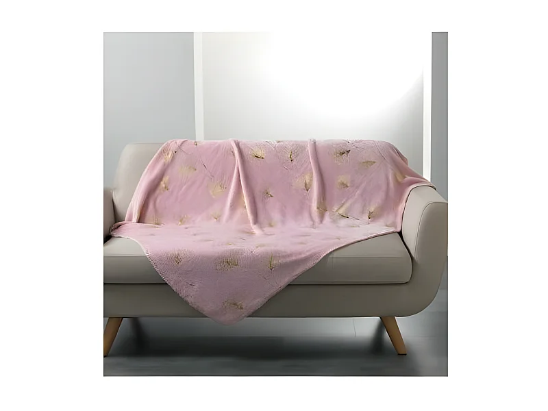 Plaid Imprimé "Bloomy" 125x150cm Rose