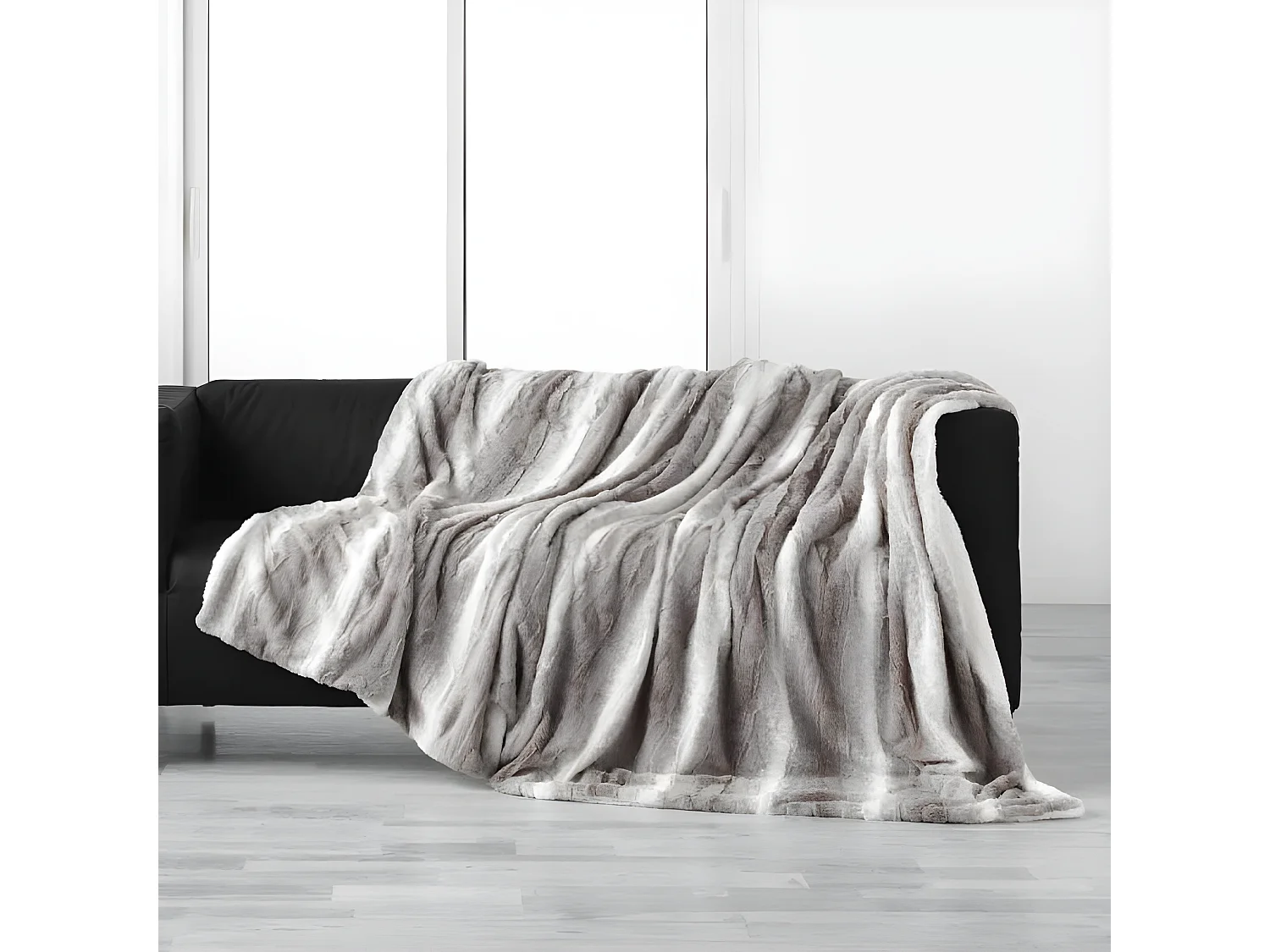 Plaid Imitation Fourrure "Sven" 180x220cm Naturel