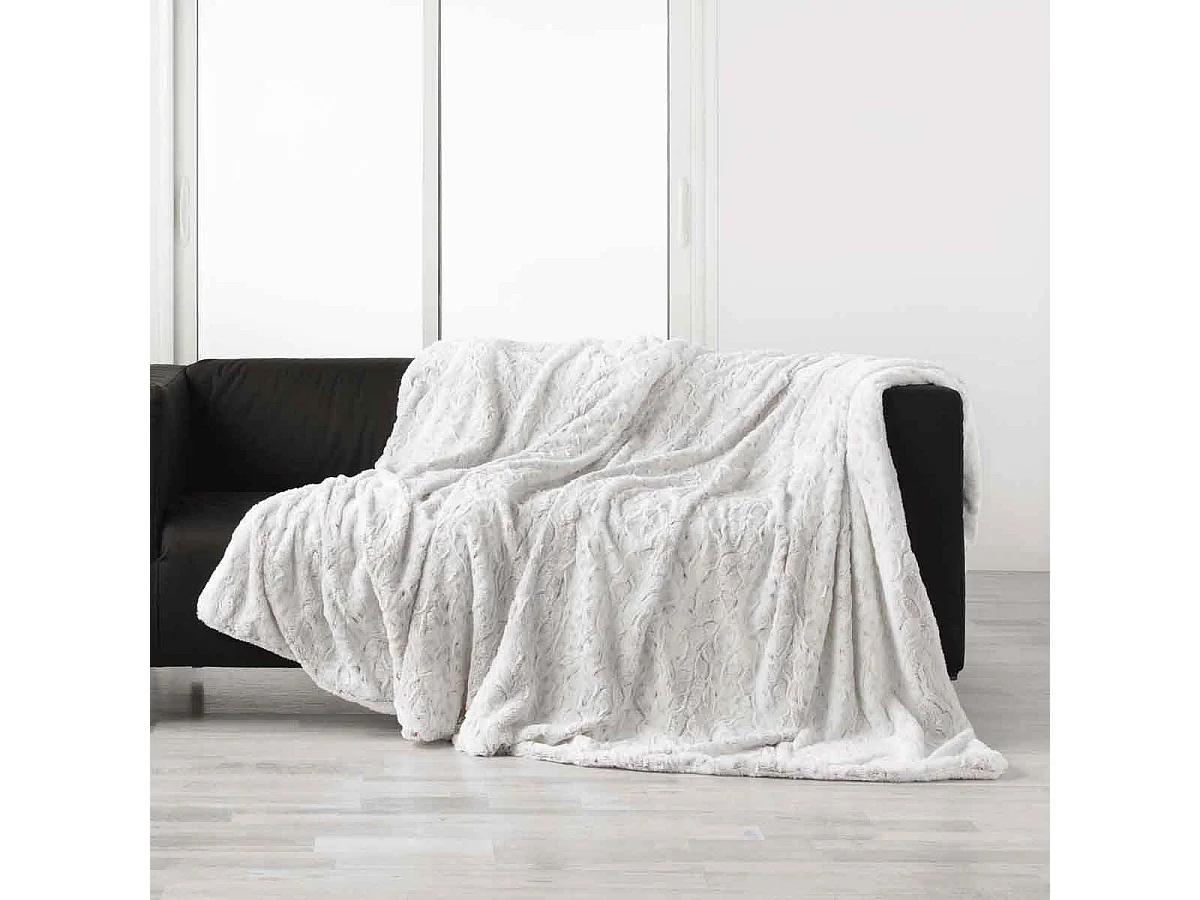Plaid Imitation Fourrure "Alaska" 180x220cm Naturel
