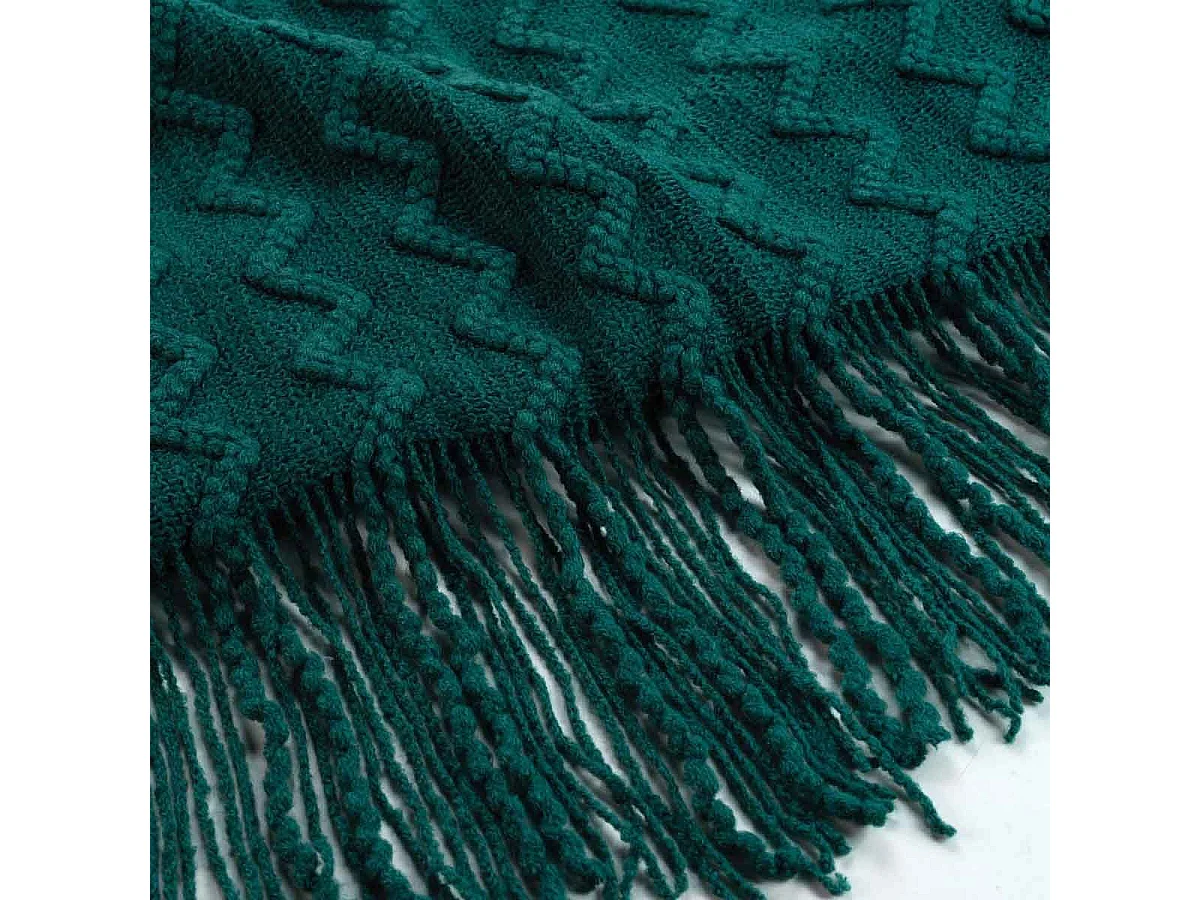 Plaid à Franges "Melinda" 125x150cm Émeraude