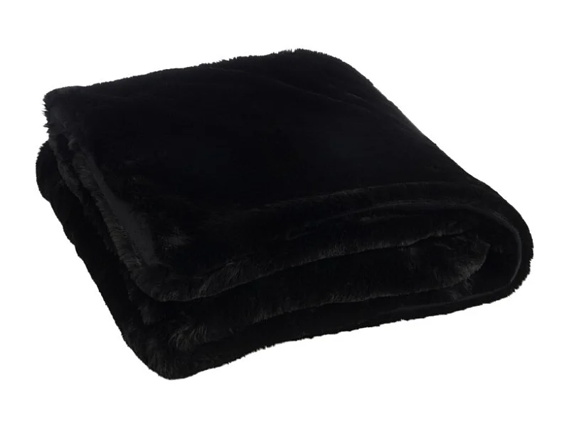 Plaid de poliéster negro de 180x130 cm