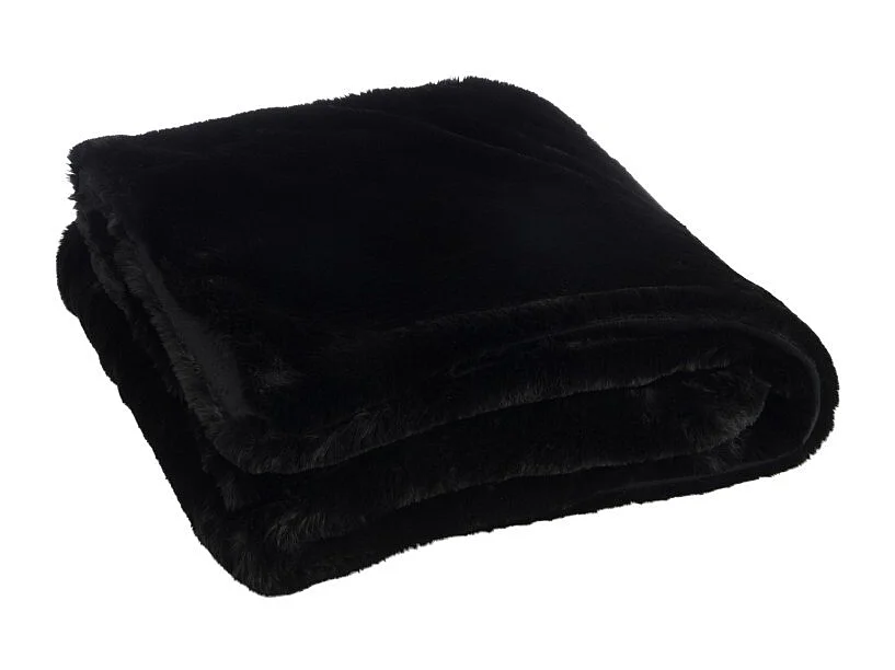 Plaid de poliéster negro de 180x130 cm