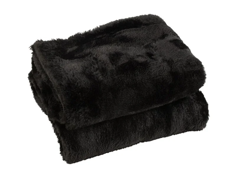 Plaid de poliéster negro de 180x130 cm