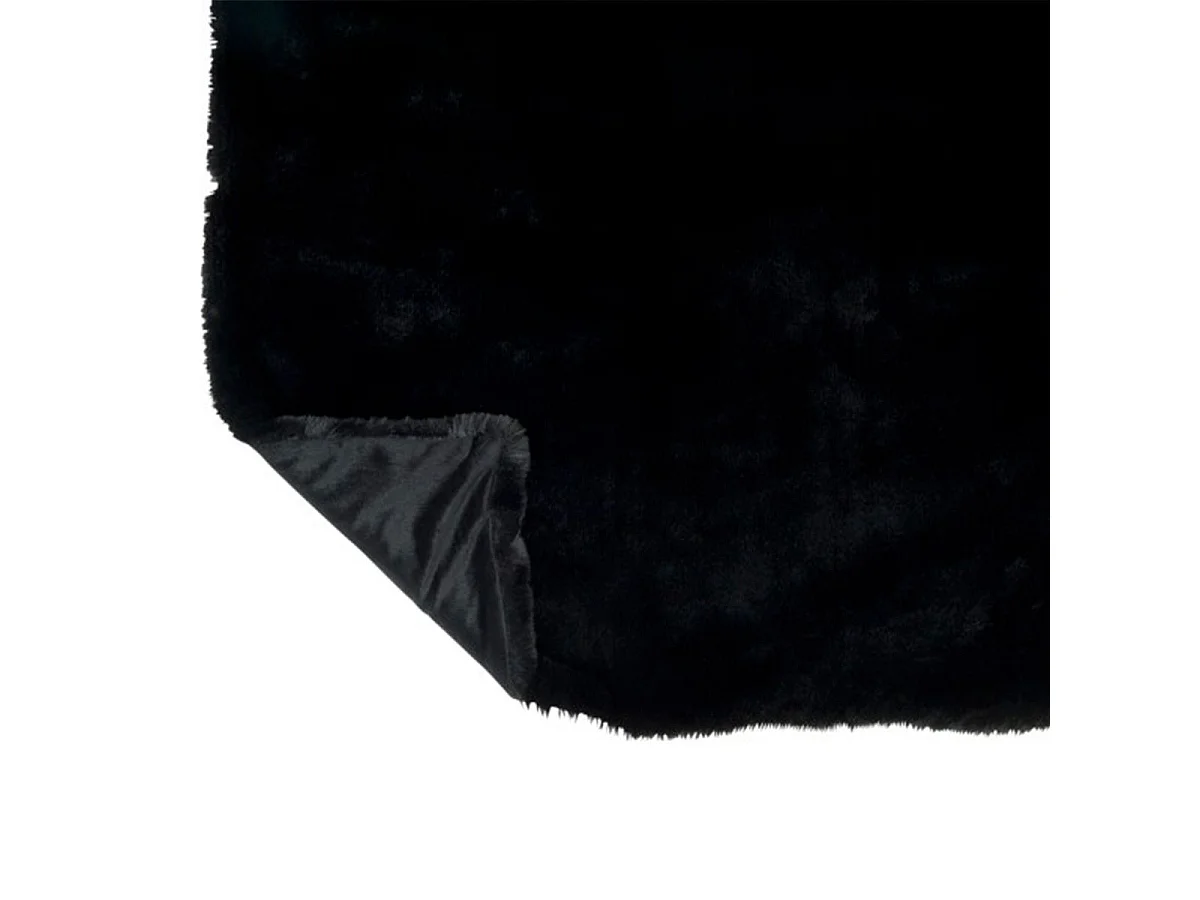 Plaid Imitation Fourrure "Cutie" 130x180cm Noir