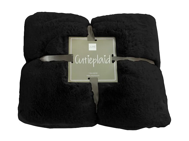 Plaid Imitation Fourrure "Cutie" 130x180cm Noir