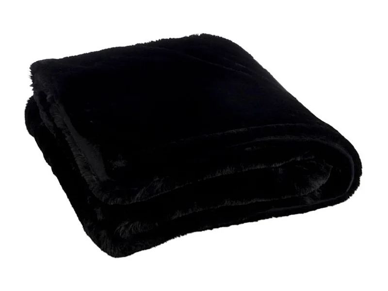 Plaid de poliéster negro de 180x130 cm