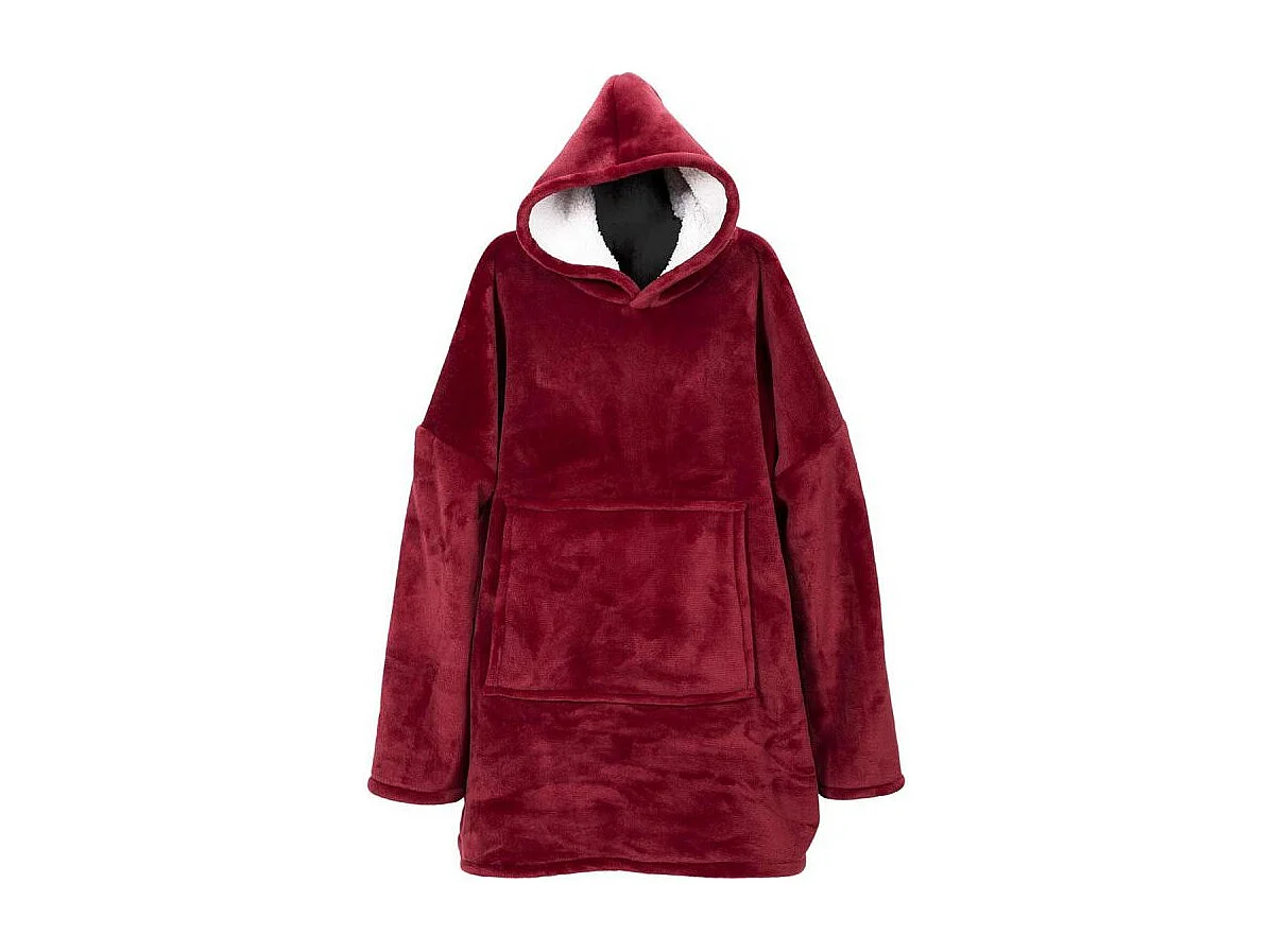 Sweat A Capuche Interieur Sherpa Rouge Rouge