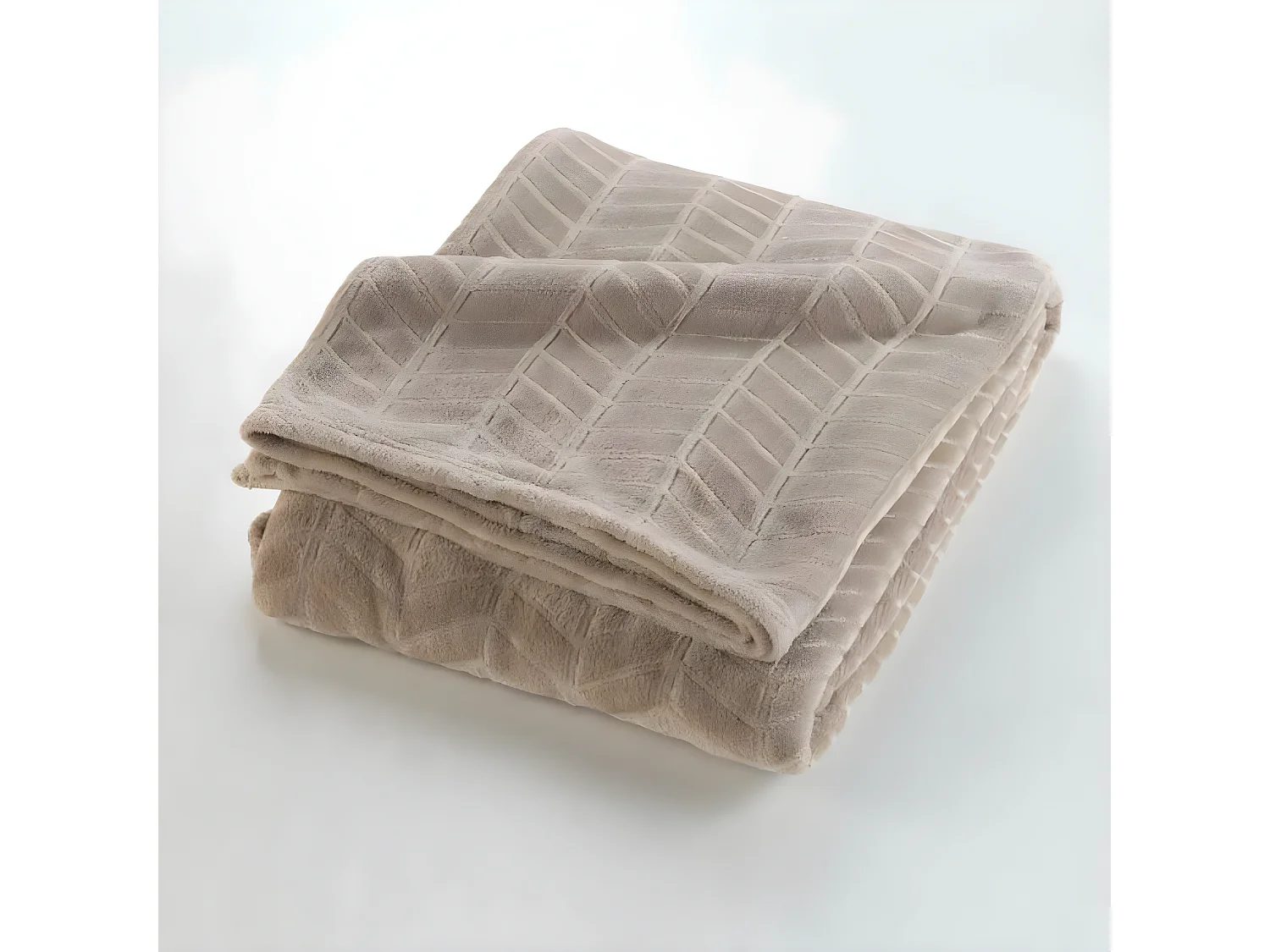 Plaid Flanelle Uni "Arya" 180x220cm Taupe