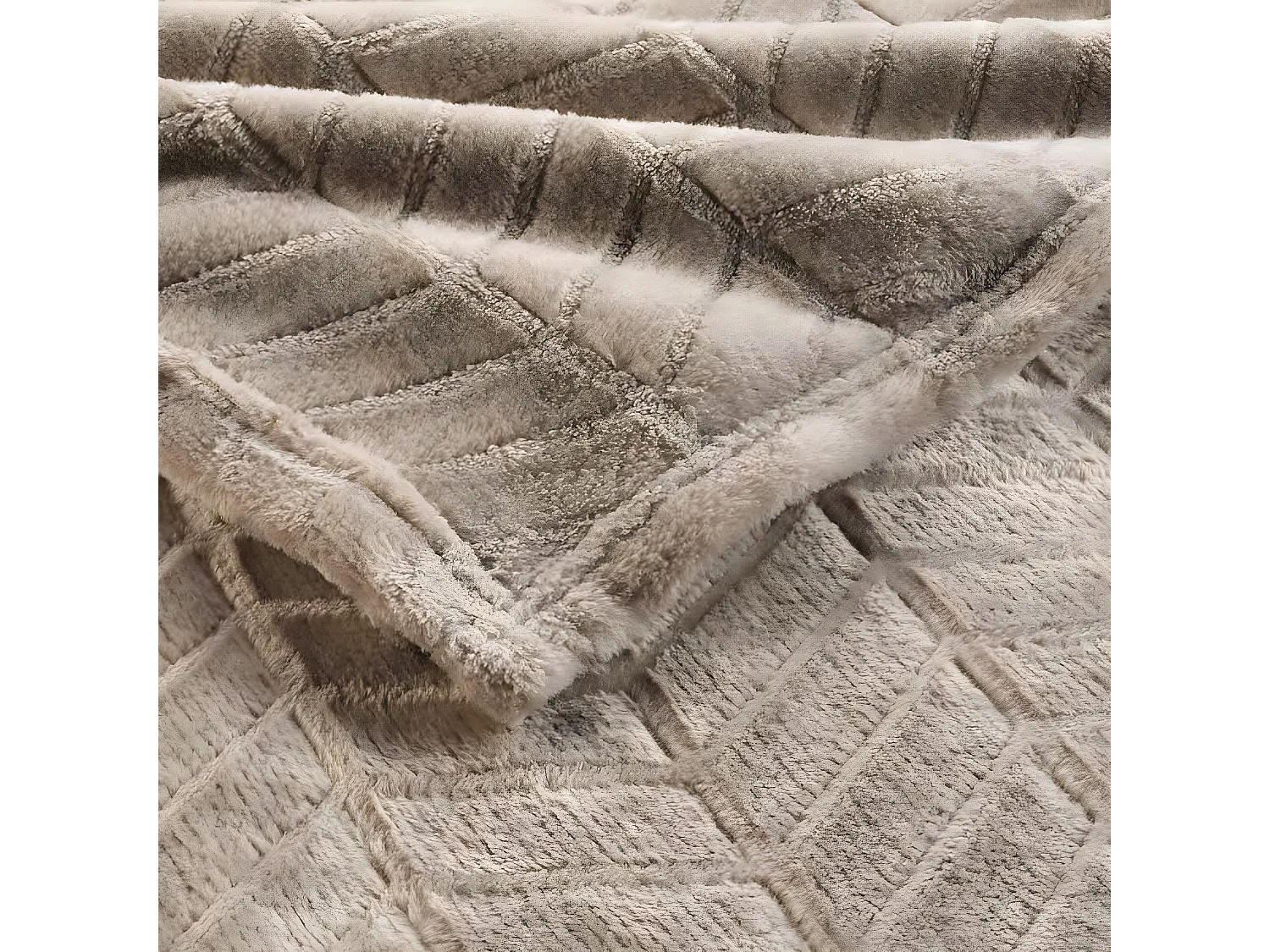 Plaid Flanelle Uni "Arya" 180x220cm Taupe