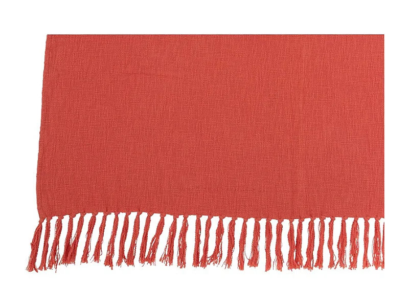 Manta de ganchillo con pompones de algodón rosa de 170x130cm