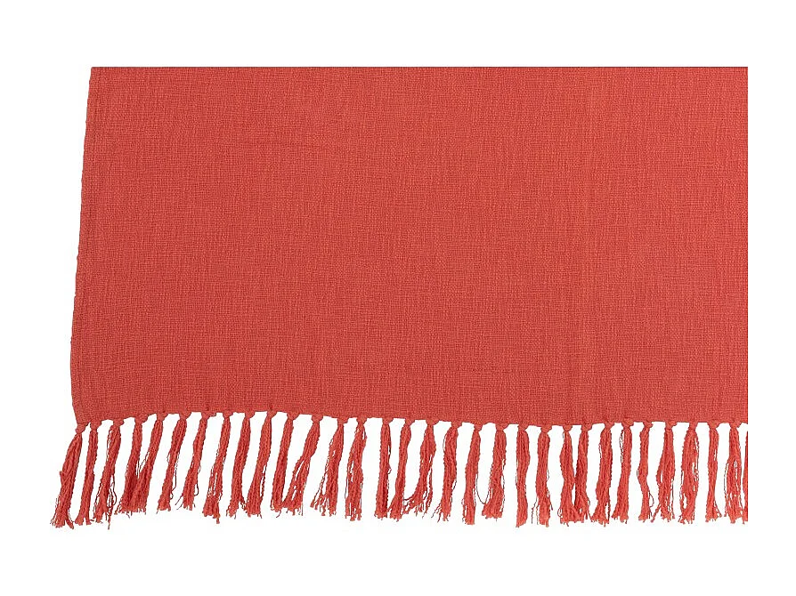 Manta de ganchillo con pompones de algodón rosa de 170x130cm