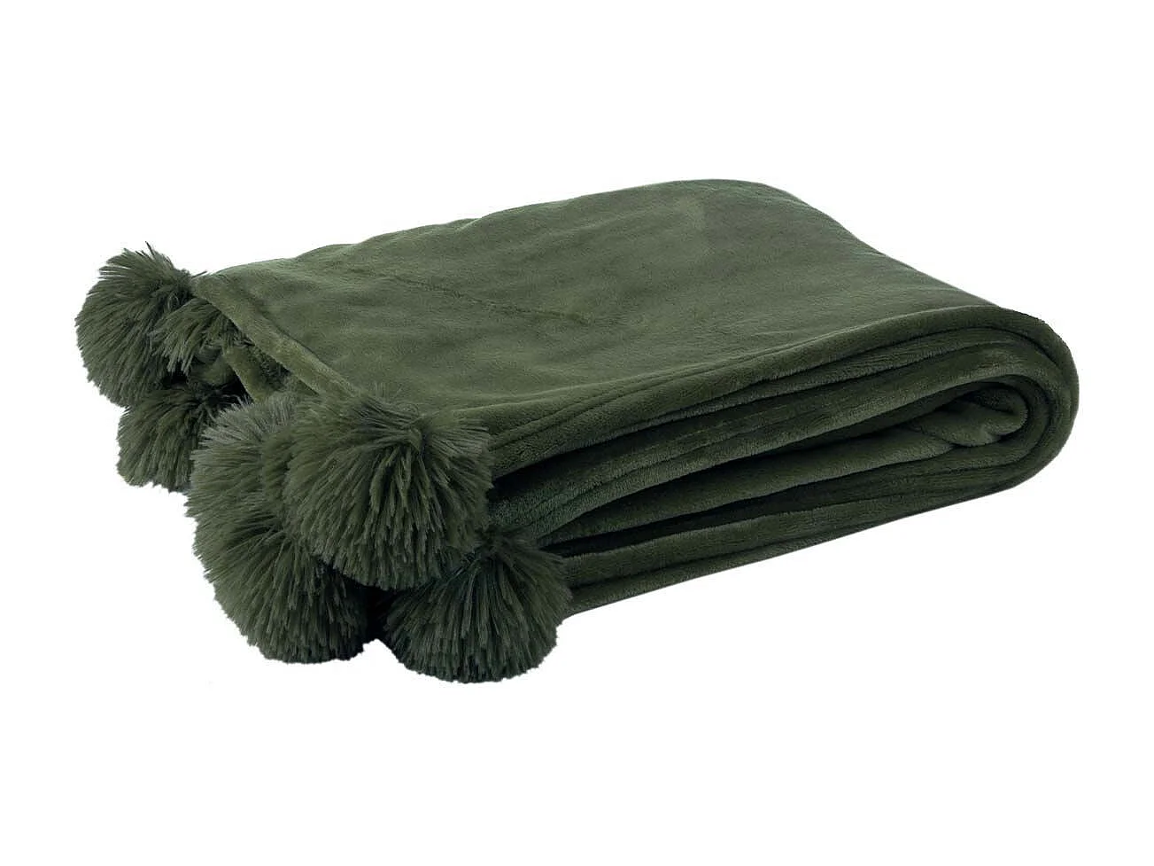 Plaid de tela verde 170x130x1 cm