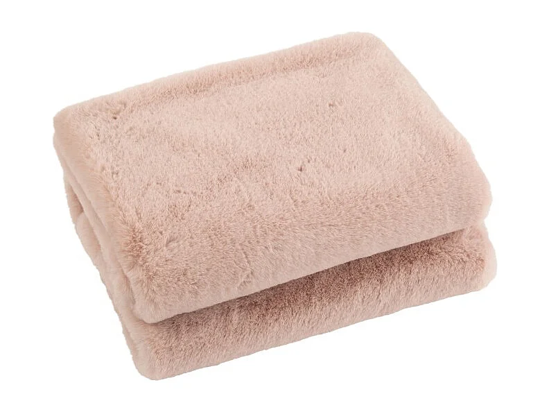 Plaid Imitation Fourrure "Cutie" 130x180cm Rose Clair