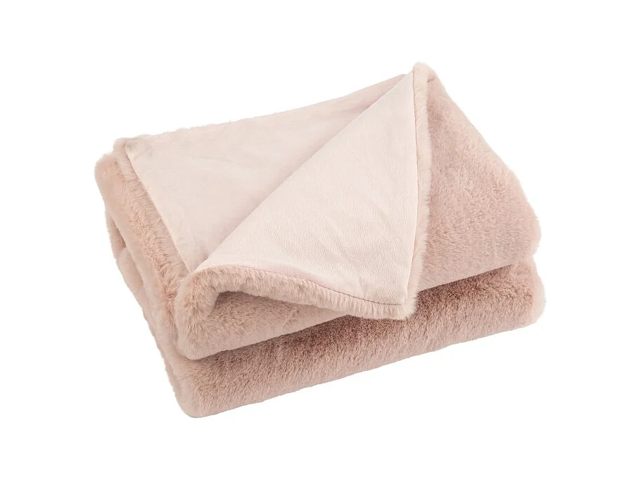 Plaid Imitation Fourrure "Cutie" 130x180cm Rose Clair