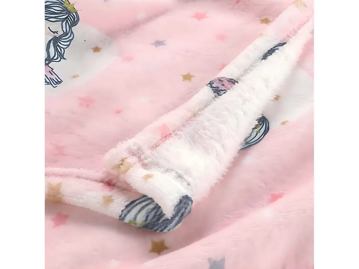 Plaid Flanelle Enfant "Petite Étoile" 125x150cm Rose