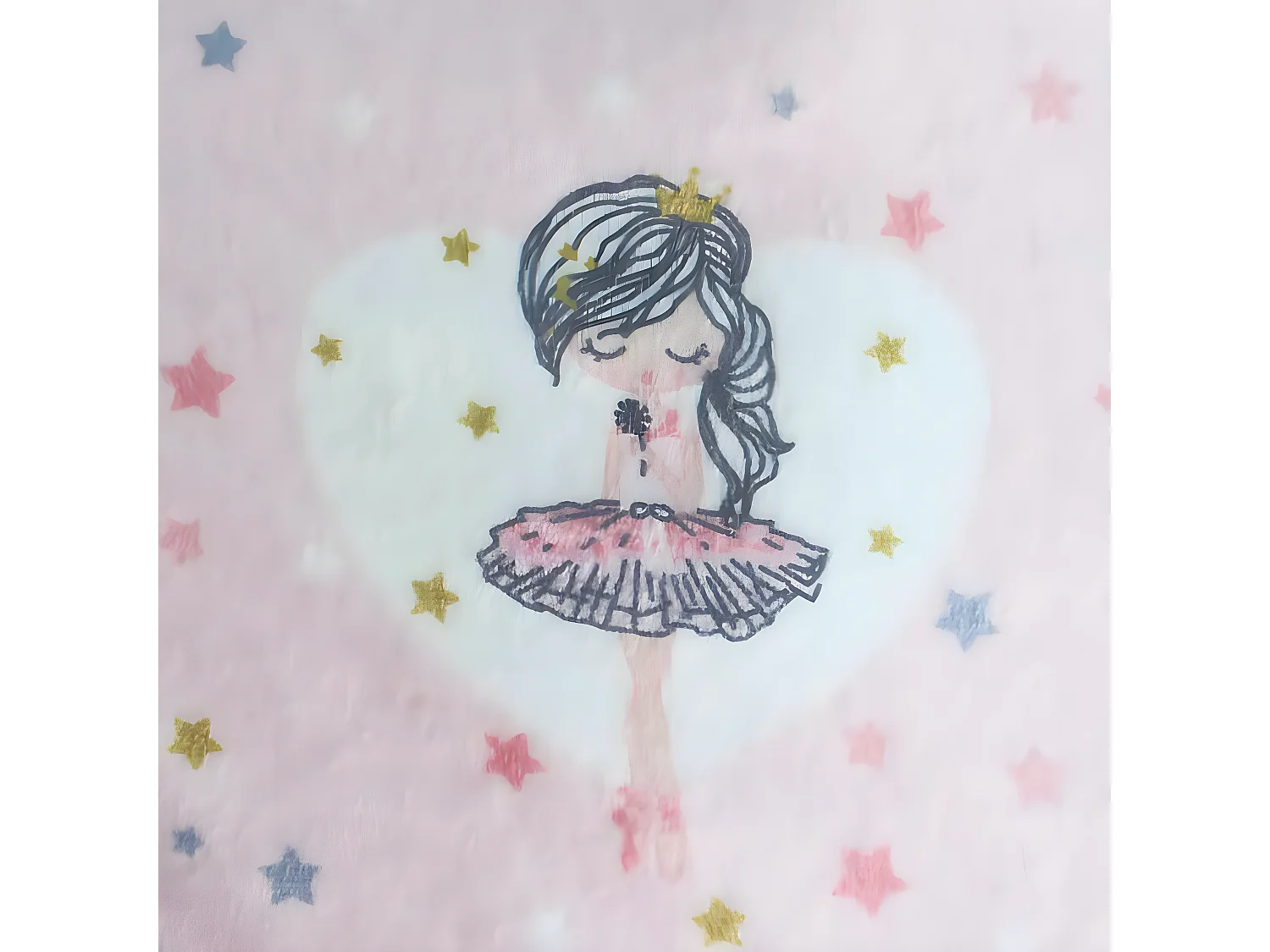 Plaid Flanelle Enfant "Petite Étoile" 125x150cm Rose