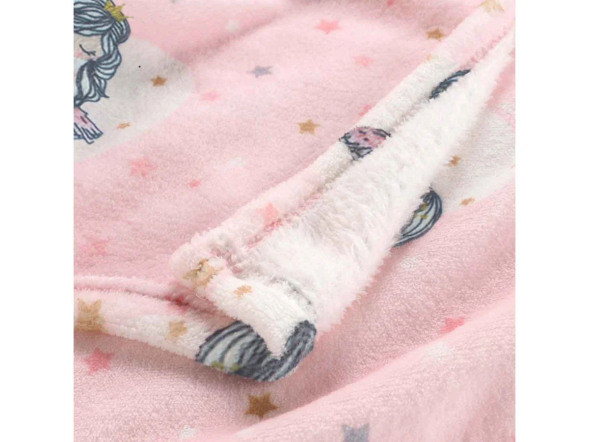 Plaid Flanelle Enfant "Petite Étoile" 125x150cm Rose