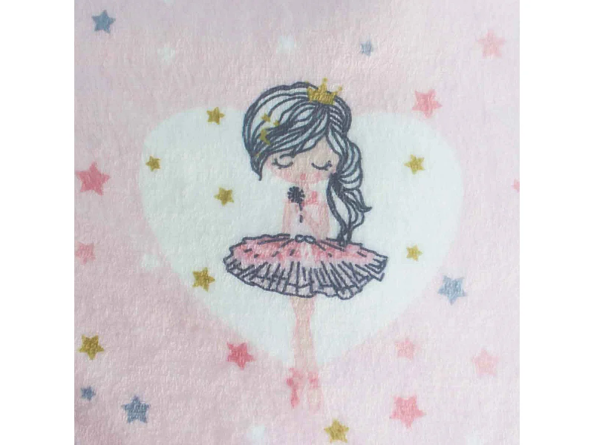 Plaid Flanelle Enfant "Petite Étoile" 125x150cm Rose