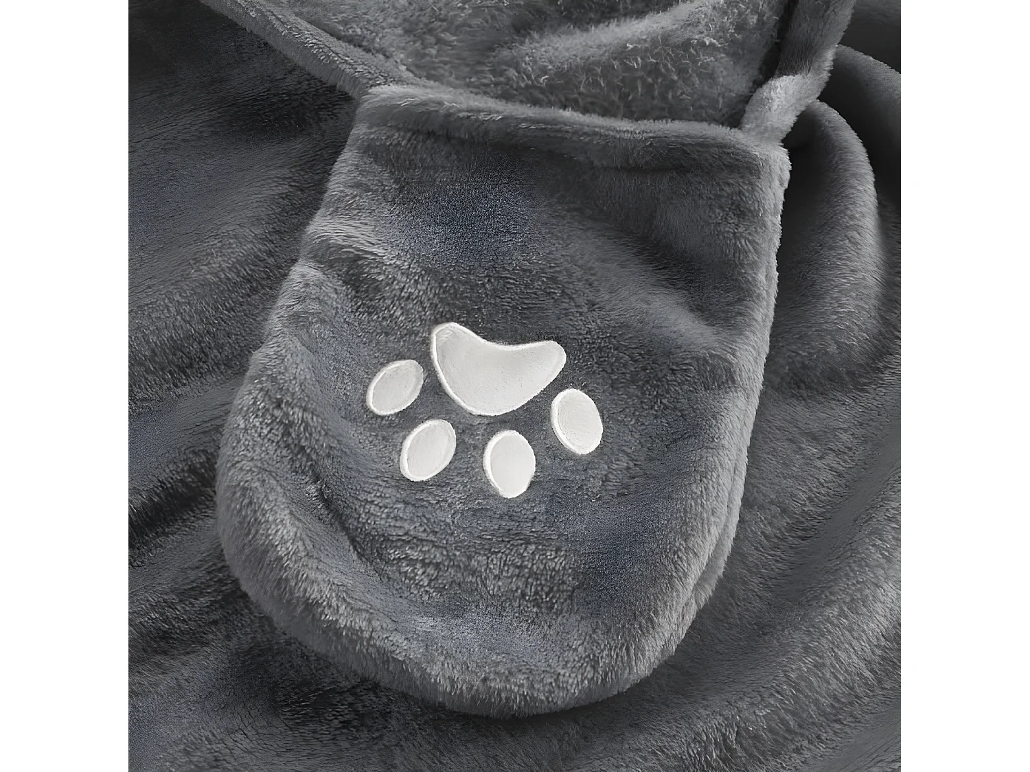 Plaid à Capuche Enfant "Singe" 100x120cm Gris