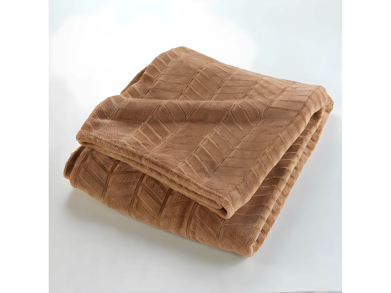 Plaid Flanelle Uni "Arya" 180x220cm Camel