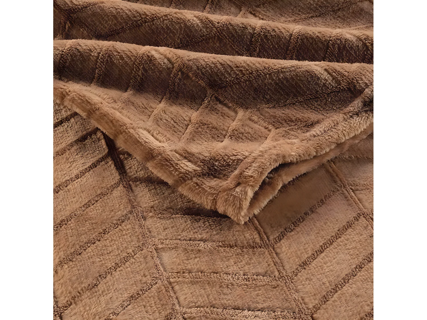 Plaid Flanelle Uni "Arya" 180x220cm Camel