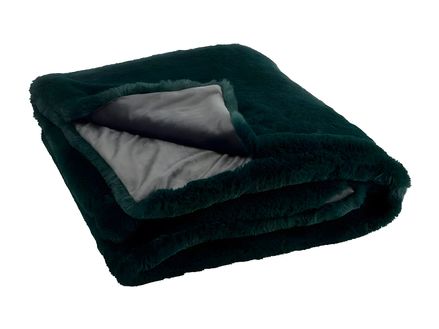 Plaid Imitation Fourrure "Cutie" 130x180cm Vert