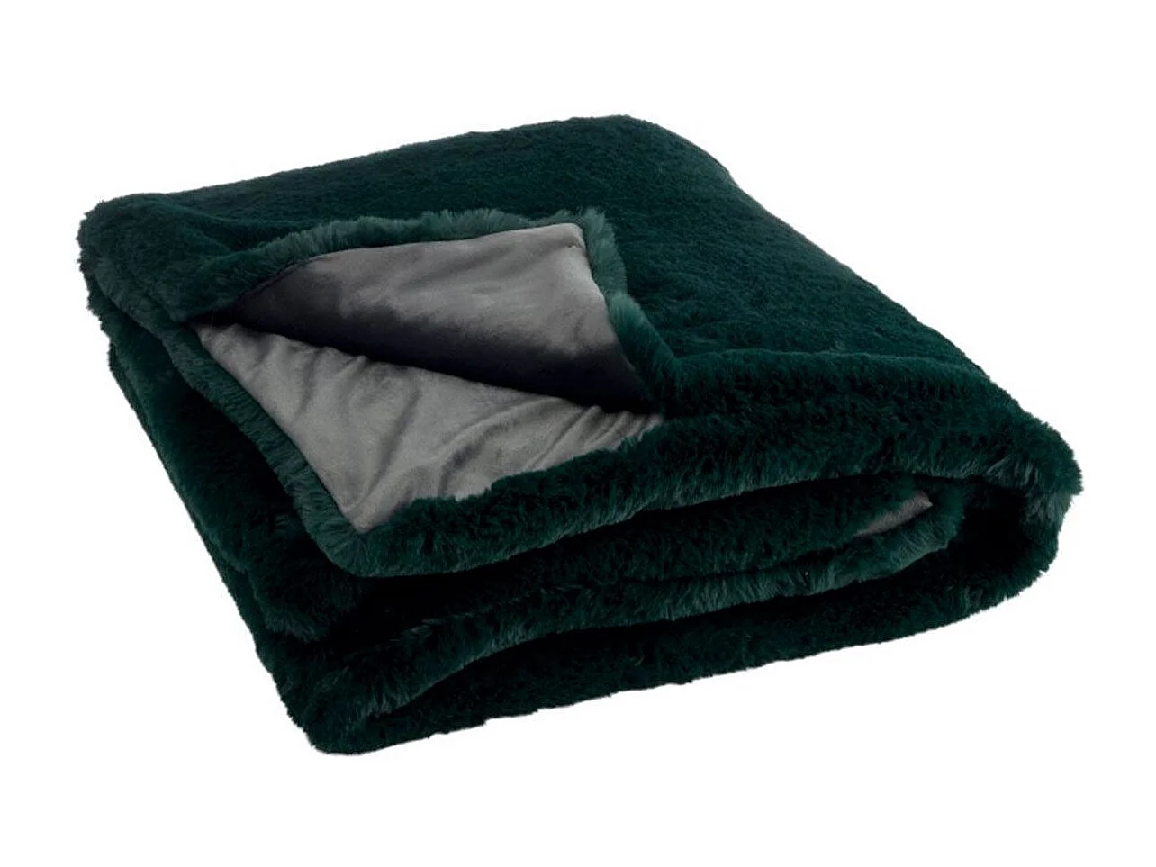 Plaid Imitation Fourrure "Cutie" 130x180cm Vert