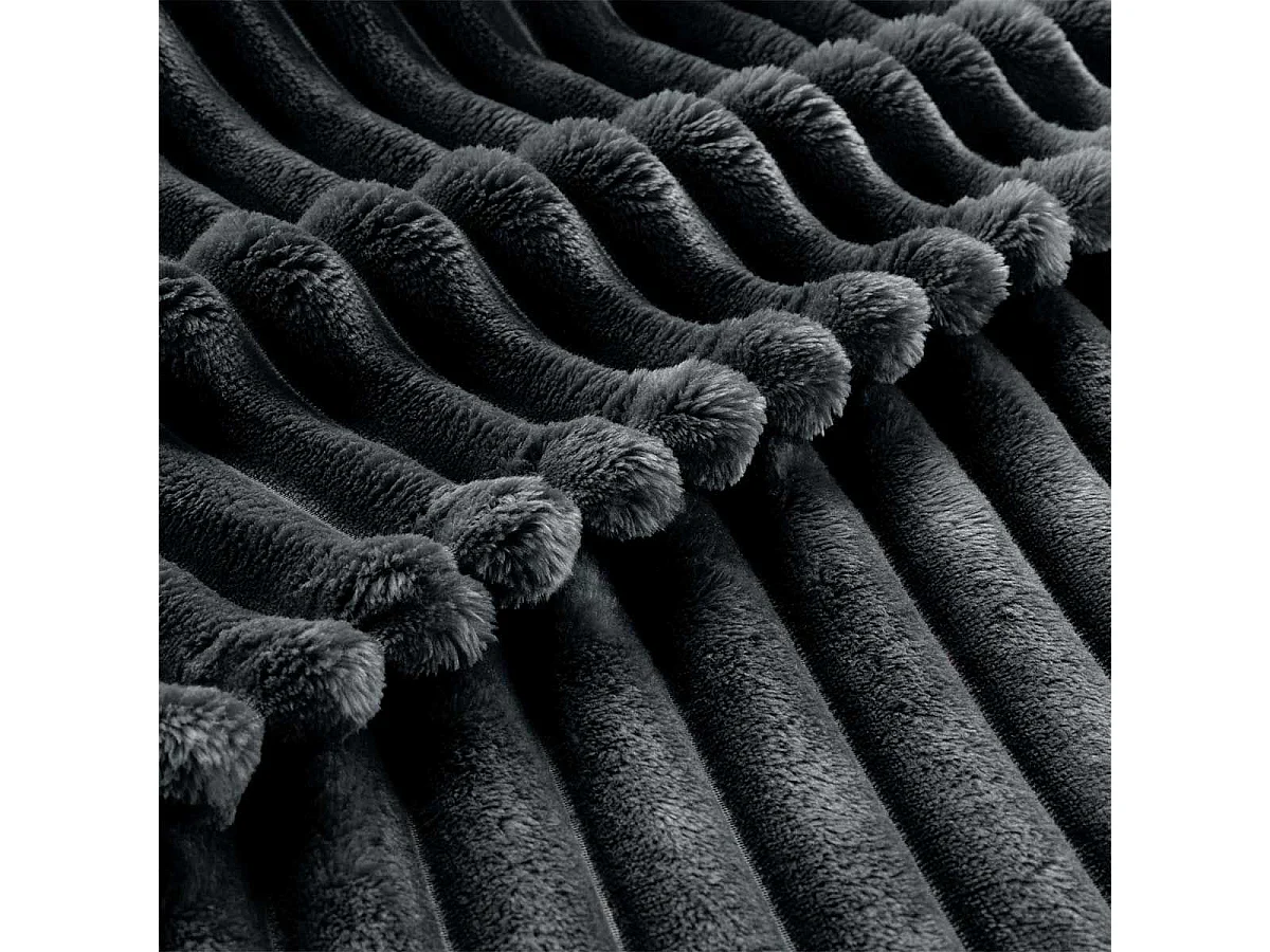 Plaid Flanelle Uni "Kalie" 125x150cm Anthracite