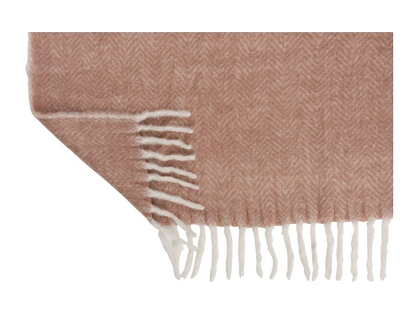 Plaid de acrílico y lana rosa de 190x136cm
