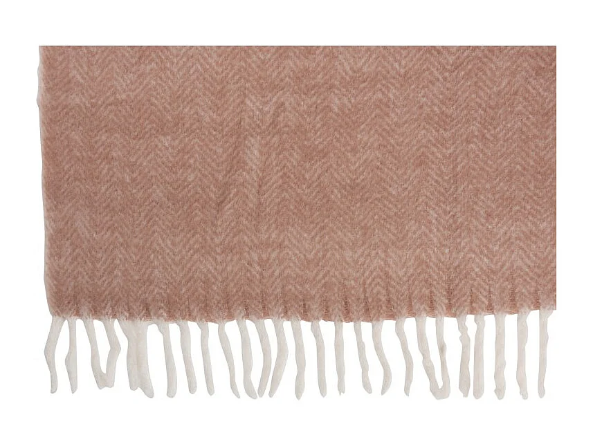 Plaid de acrílico y lana rosa de 190x136cm