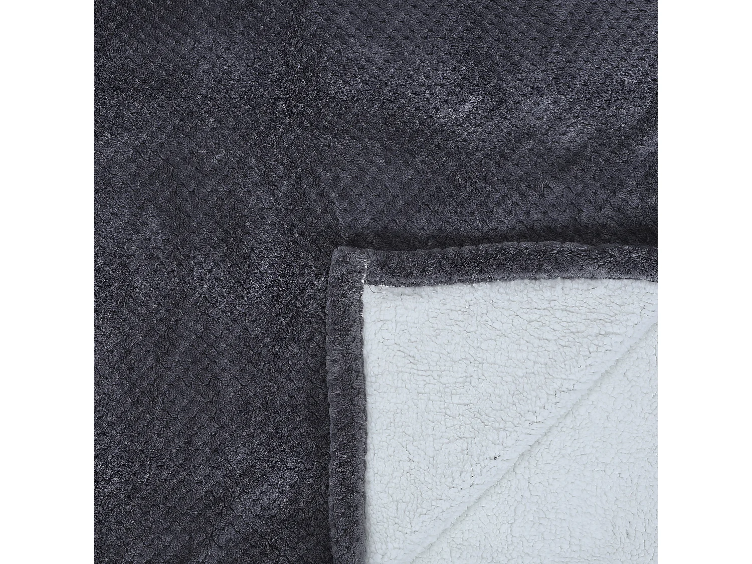 Plaid Nid Abeille Gris Sherpa Xxl 180x220cm Gris