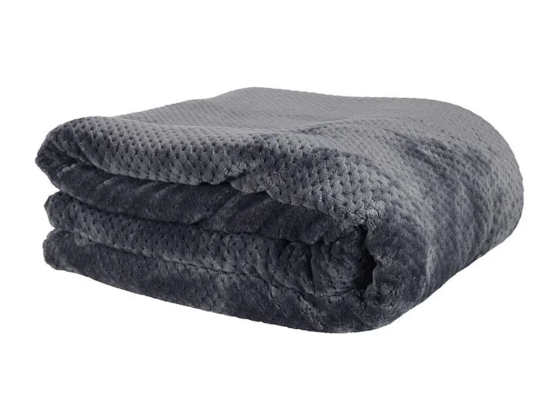 Plaid Nid Abeille Gris Sherpa Xxl 180x220cm Gris